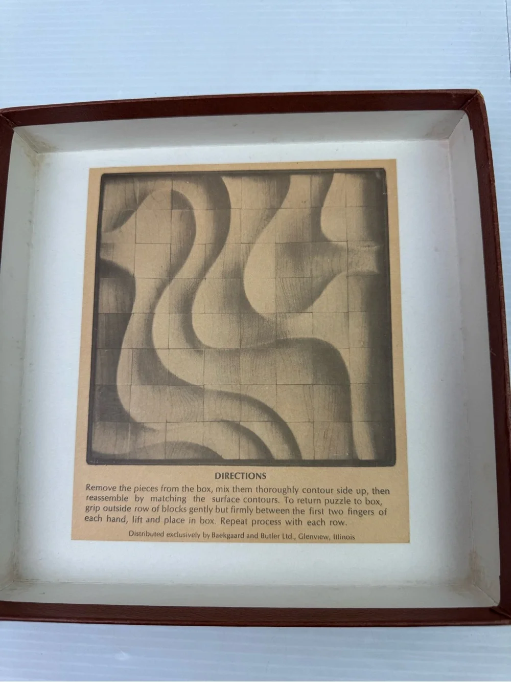 VTG Contoura Wood Puzzle Baekgaard Ltd MCM 3D Wave Block Brain Teaser Complete